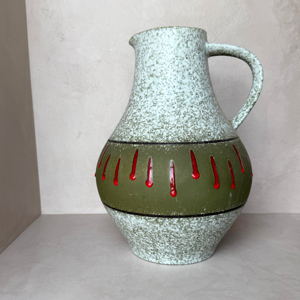 Vintage Green & Red Pitcher