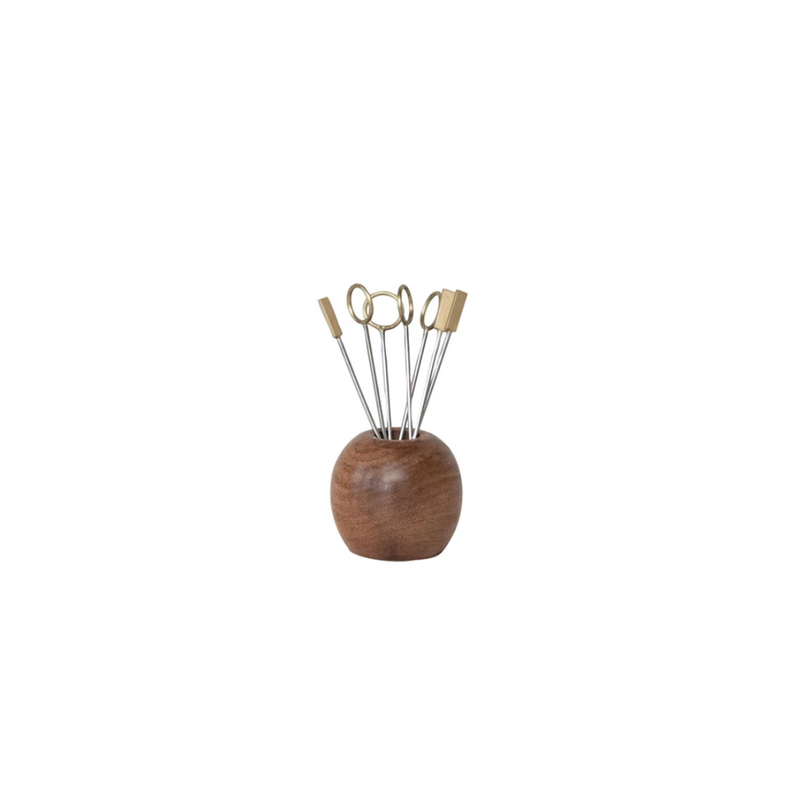 Mango Wood Brass Picks
