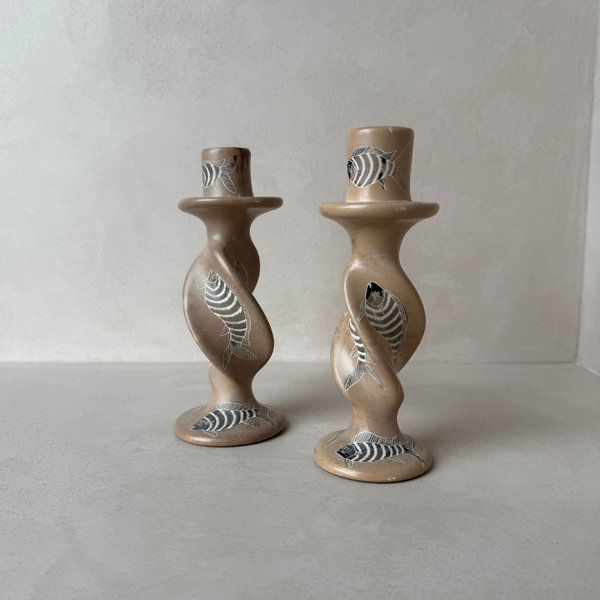 Vintage Fish Candlesticks
