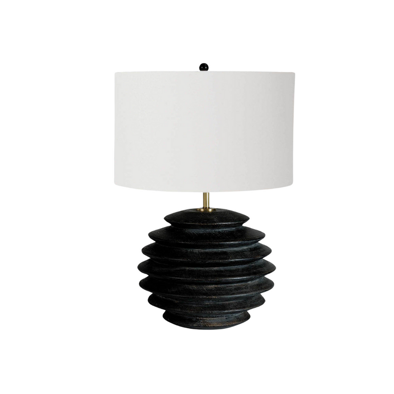 sculptural black table lamp