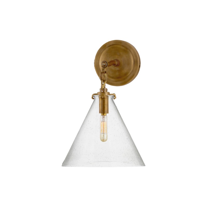 katie sconce antique hand rubbed brass seeded glass