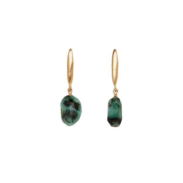 Grain Bronze Emerald Earring