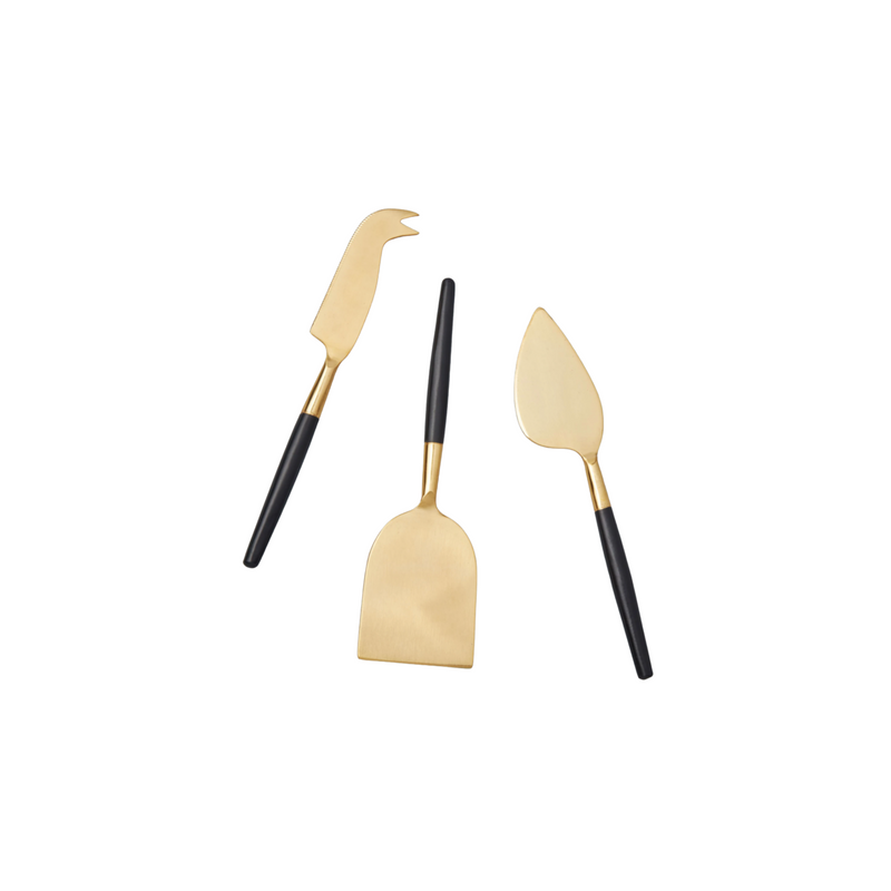 Black & Gold Cheese Knife Set